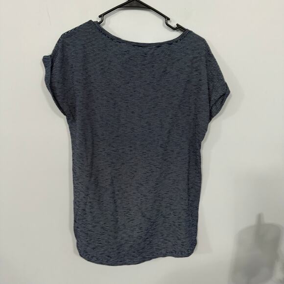 CASLON Blue Striped Tee Shirt Size Small Short Sleeves - Picture 5 of 6